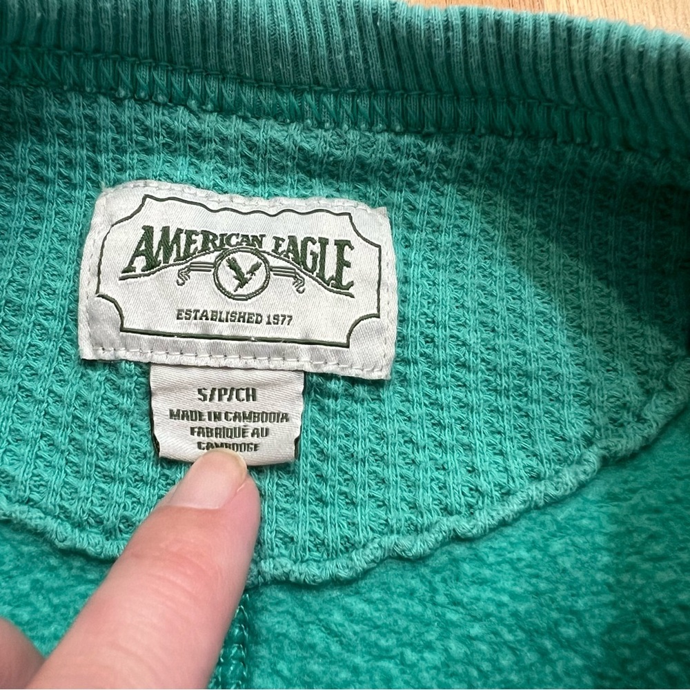 American Eagle Teal Crewneck Sweatshirt – Size S - Picture 3 of 6
